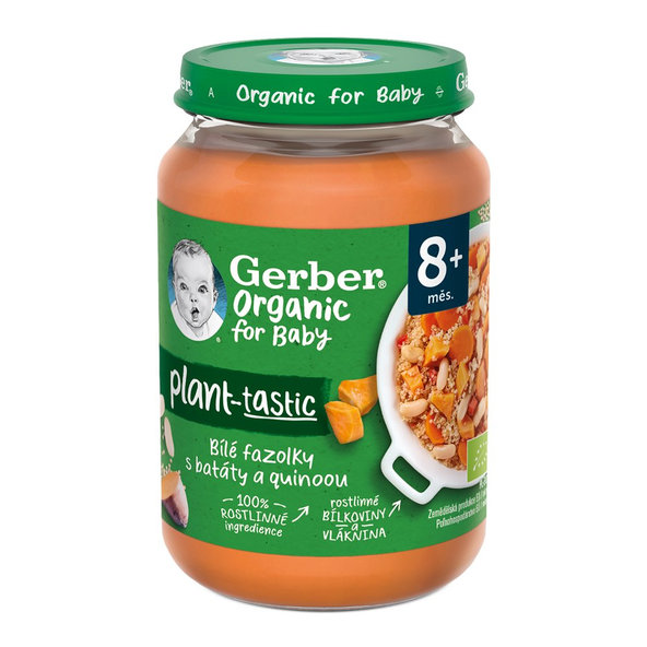 GERBER Organic 100% rastlinný príkrm biele fazuľky s batátmi a quinoou 190 g