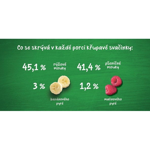 GERBER Organic chrumky s malinami a banánom 35 g​