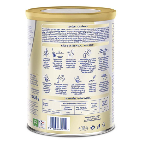 6x BEBA COMFORT HM-O 4 Mlieko batoľacie, 800 g