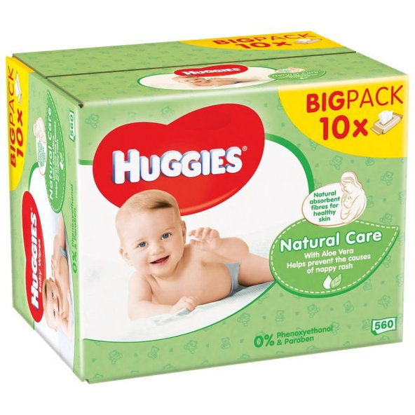 10x HUGGIES® Single Natural Care Obrúsky vlhčené 56 ks