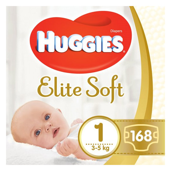 2x HUGGIES® Elite Soft Plienky jednorázové 1 (3-5 kg) 84 ks