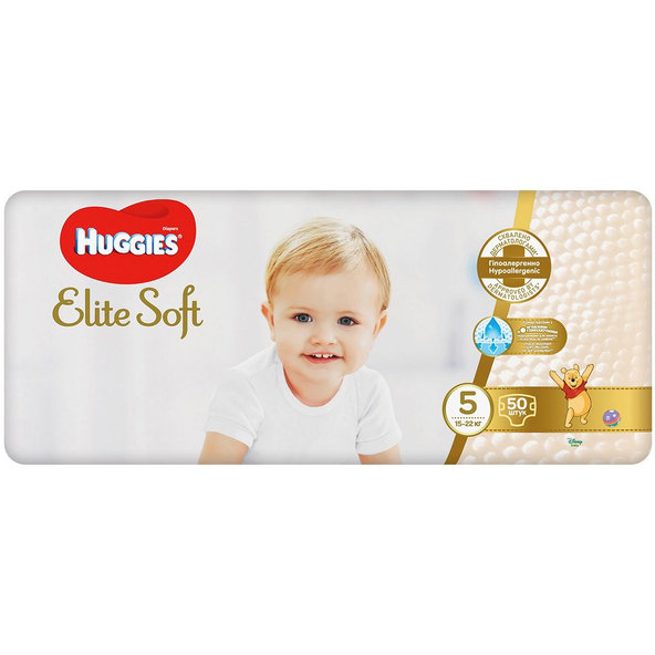 HUGGIES® Elite Soft Plienky jednorázové 5 (12-22 kg) 50 ks
