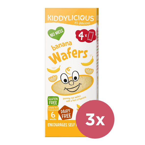3x KIDDYLICIOUS Oplátky banánové mini (4 x 4 g)