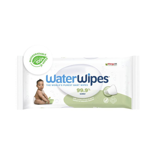 3x WATERWIPES Vlhčené obrúsky bez obsahu plastov Soapberry 60 ks ( 180 ks )