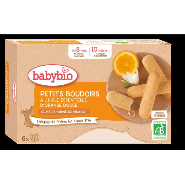 3x BABYBIO Bio piškóty s esenciálnym olejom zo sladkého pomaranča 120 g