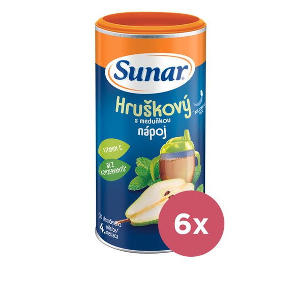 6x SUNAR Nápoj rozpustný hruškový s medovkou 200g