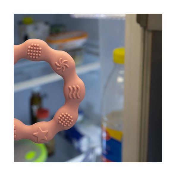 BABYONO Hryzačka silikónová Krúžok ružový