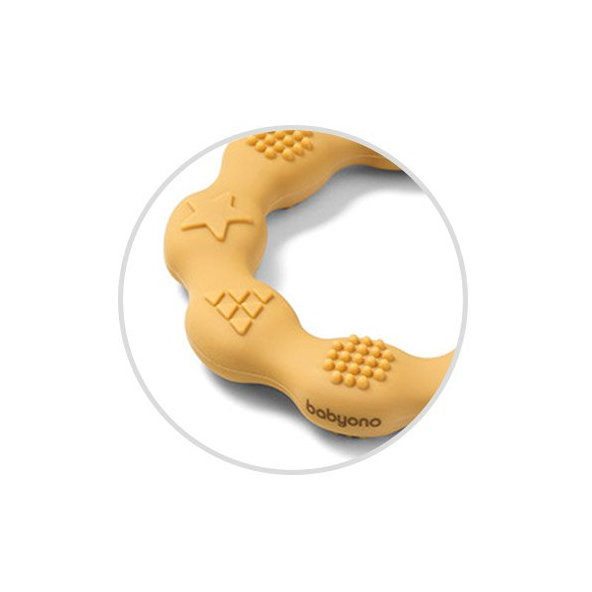 BABYONO Hryzačka silikónová Krúžok žltý