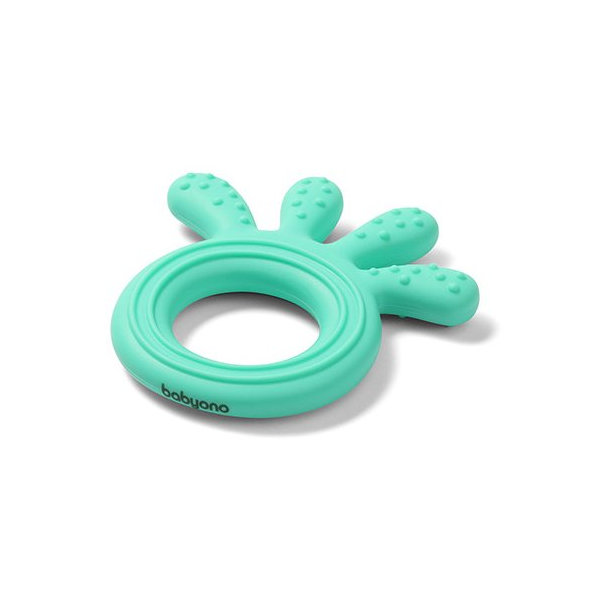 BABYONO Hryzačka silikónová Octopus mint