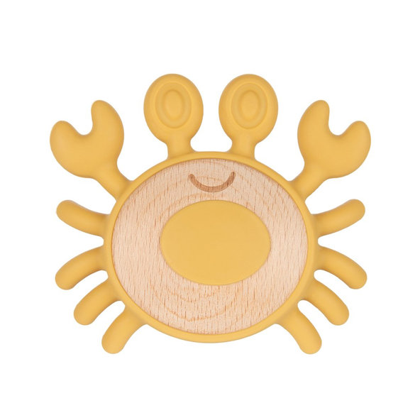 CANPOL BABIES Hryzačka dreveno-silikónová krab