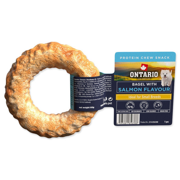 Ontario Protein Žuvací bagel pre psy príchuť losos 8,9 cm