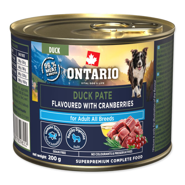 Konzerva Ontario Adult kačacie paté s príchuťou brusiniek 200 g