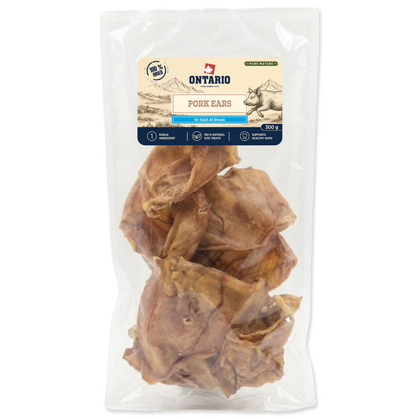 Ontario Pure Nature Sušené bravčové ucho pre psy 300 g