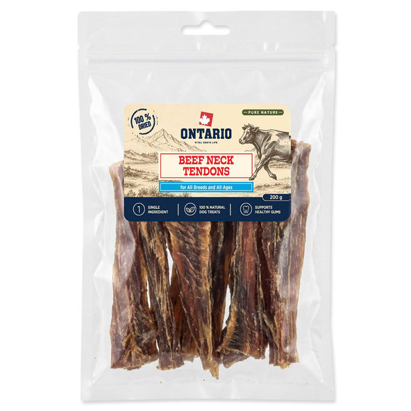 Ontario Pure Nature Sušená hovädzia krčná šľacha pre psy 200 g
