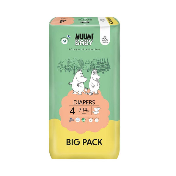 MUUMI Plienky jednorázové 4 Maxi 7-14kg Big Pack 69ks Baby