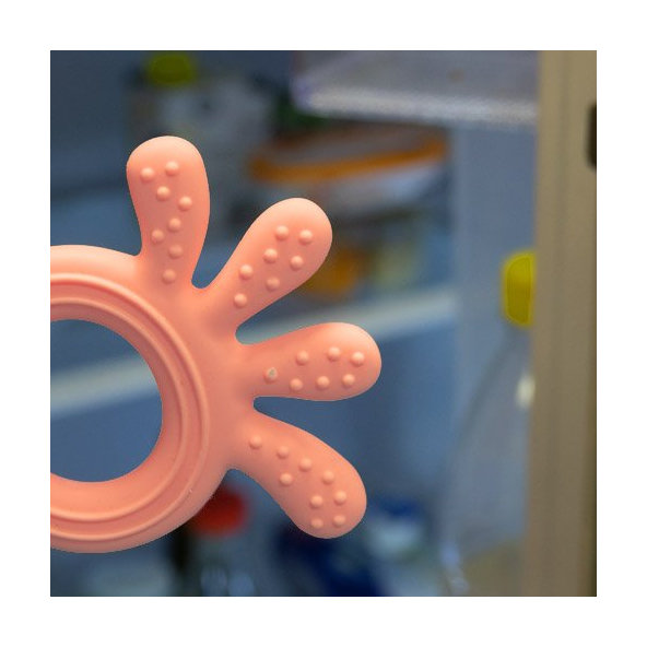 BABYONO Hryzačka silikónová Octopus ružová