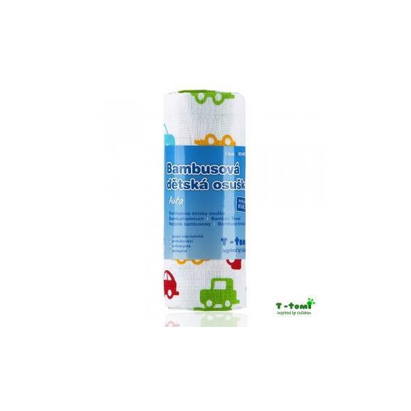 T-TOMI Osuška bambusová BIO 100x80 cm, autá