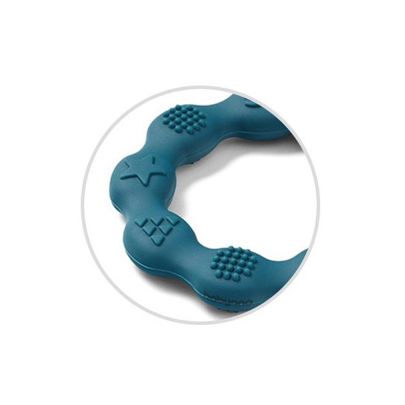 BABYONO Hryzačka silikónová Krúžok modrý