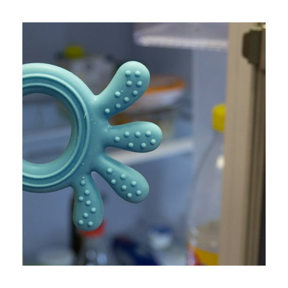 BABYONO Hryzačka silikónová Octopus modrá