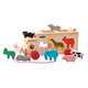 WOODY Kamión s vkladacími tvarmi - zvieratká