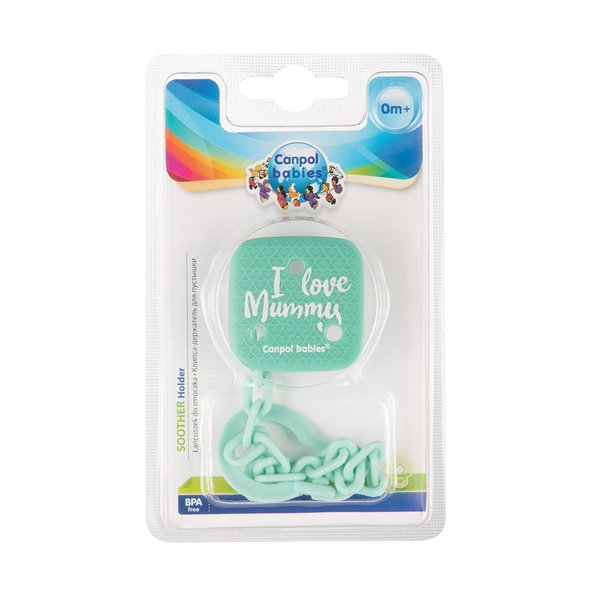 CANPOL BABIES Retiazka na cumlík I Love Mummy - zelená