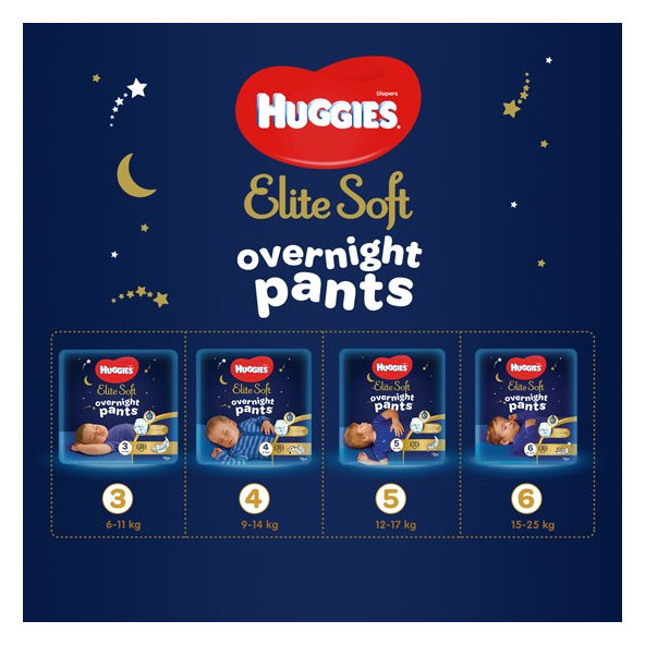 HUGGIES Elite Soft Pants OVN jednorázové plienky veľ. 5, 17 ks