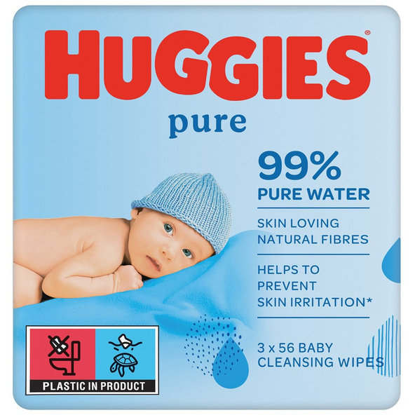 HUGGIES® Vlhčené obrúsky Pure Triplo 56x3 ks