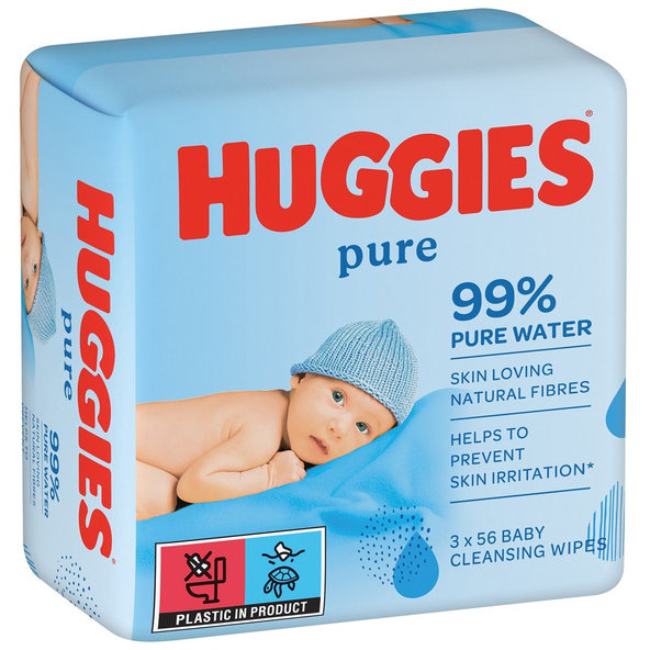 HUGGIES® Vlhčené obrúsky Pure Triplo 56x3 ks