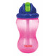 NUBY Hrnček netečúci se sklápacou slamkou a 360ml, 12 m+ červený