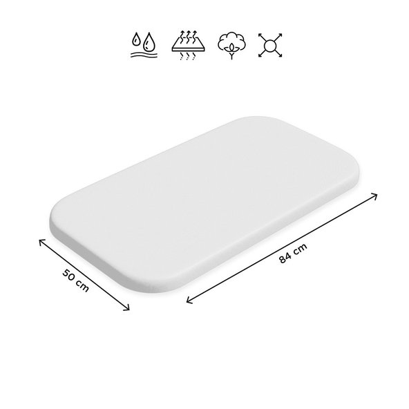 PETITE&MARS Napínacia plachta nepremokavá do malej postieľky Soft Dream Mini 84 x 50 White