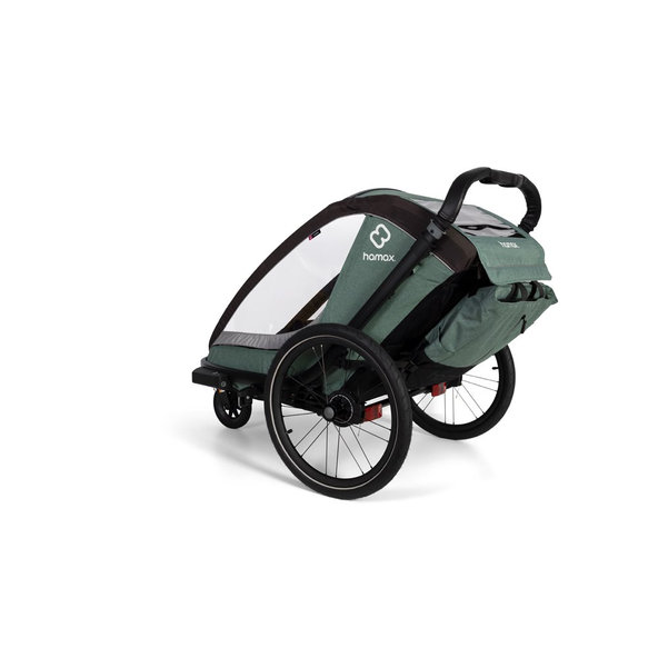 HAMAX Vozík za bicykel vr. ramená + kočíkovú set Cocoon One Green/black