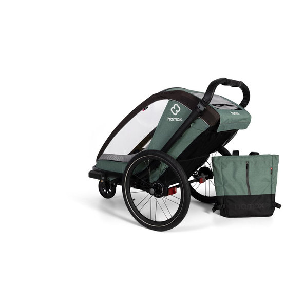 HAMAX Vozík za bicykel vr. ramená + kočíkovú set Cocoon One Green/black