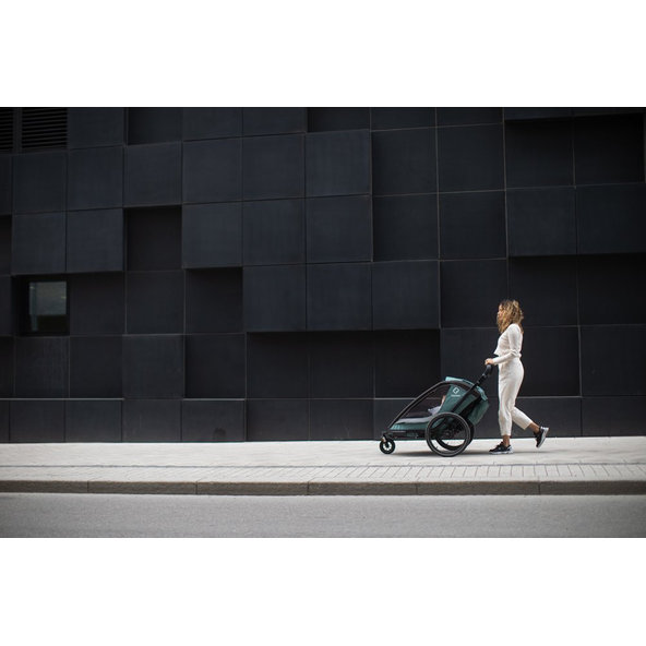 HAMAX Vozík za bicykel vr. ramená + kočíkovú set Cocoon One Green/black