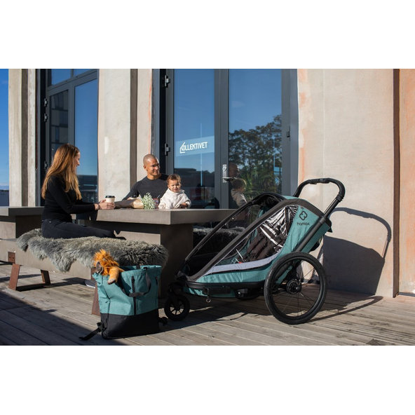 HAMAX Vozík za bicykel vr. ramená + kočíkovú set Cocoon One Grey/black