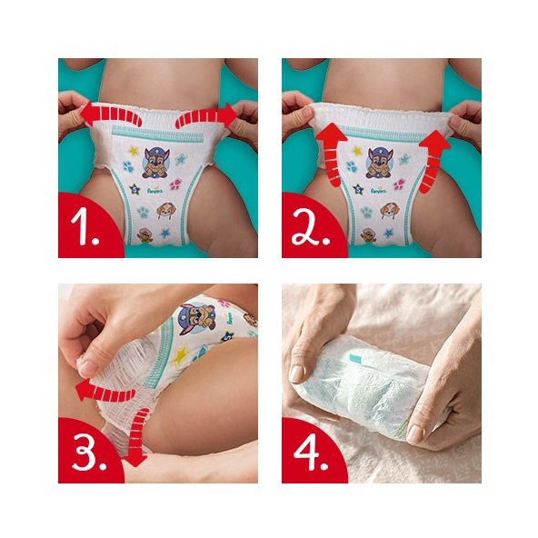 PAMPERS Plienky nohavičkové Active Baby Pants Paw Patrol veľ. 6 (14-19 kg) 120 ks