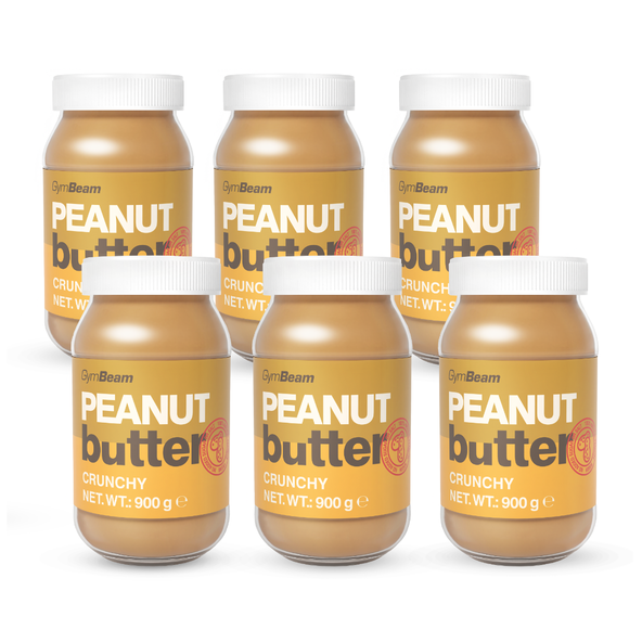 Arašidové maslo 100% - GymBeam chrumkavé 6 x 900 g