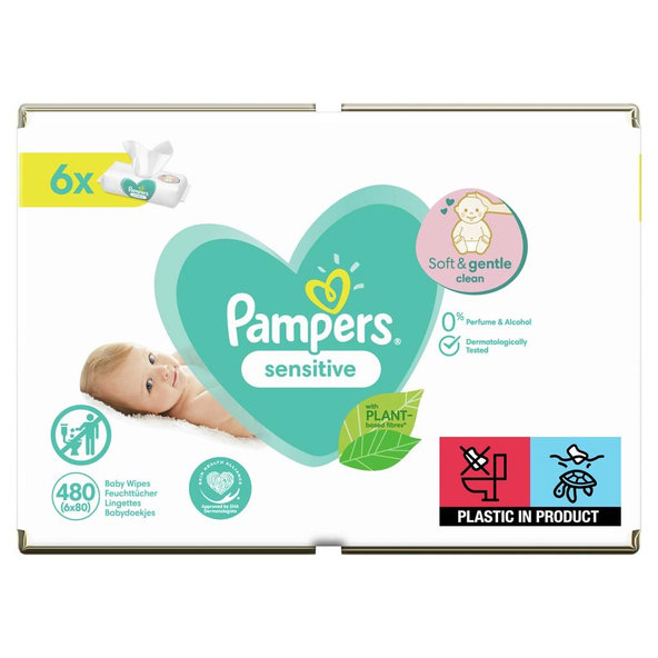 PAMPERS Sensitive XXL Vlhčené obrúsky 6x80 ks
