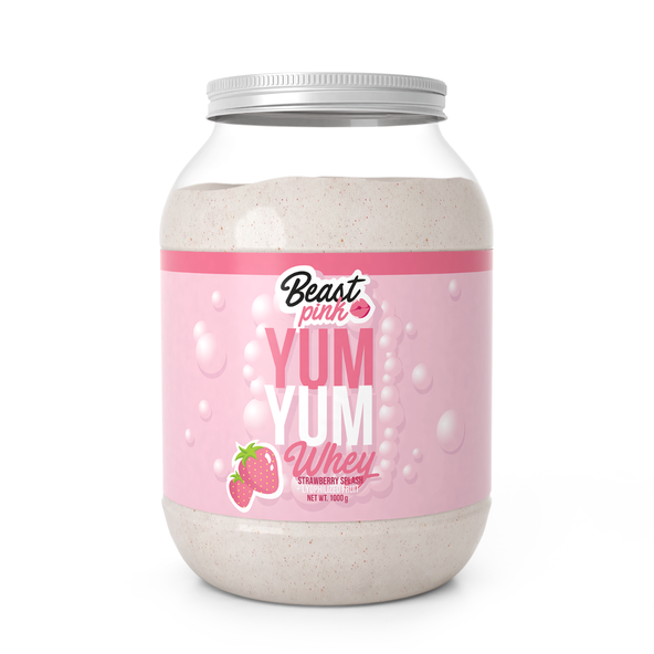 Proteín Yum Yum Whey 1000 g - BeastPink, príchuť strawberry splash