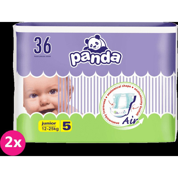 2x BELLA PANDA Junior 36 ks (12-25 kg) - jednorazové plienky