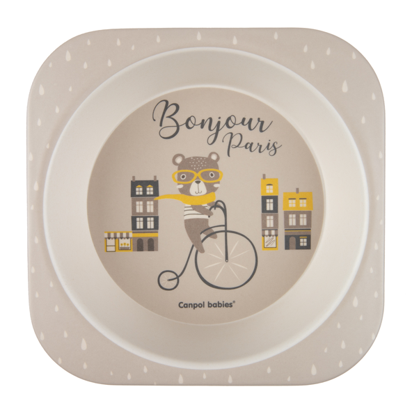CANPOL BABIES Jedálenská sada Bonjour Paris 5ks béžová