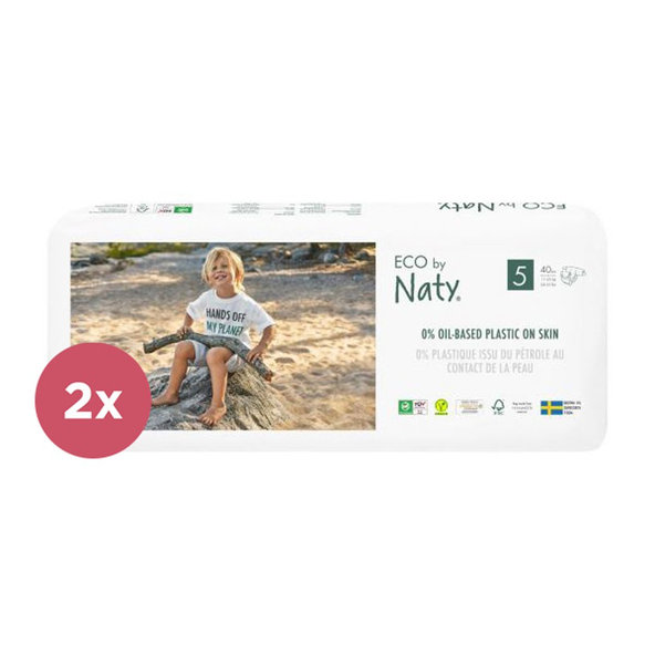 2x ECO BY NATY Plienky jednorazové 5 (11-25 kg) 40 ks - ECONOMY PACK