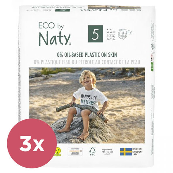 6x ECO BY NATY Plienky jednorazové 5 (11-25 kg) 22 ks