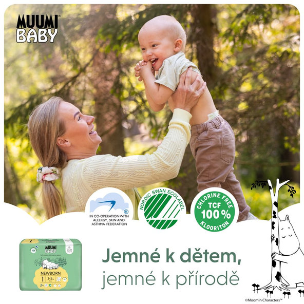 MUUMI Plienky jednorázové 1 Newborn 2-5kg 25ks Baby