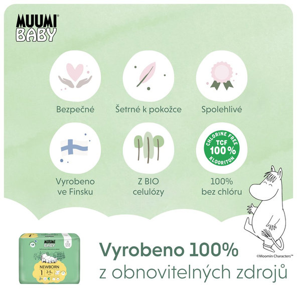 MUUMI Plienky jednorázové 1 Newborn 2-5kg 25ks Baby