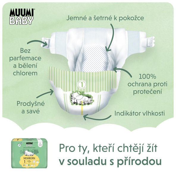 MUUMI Plienky jednorázové 1 Newborn 2-5kg 25ks Baby