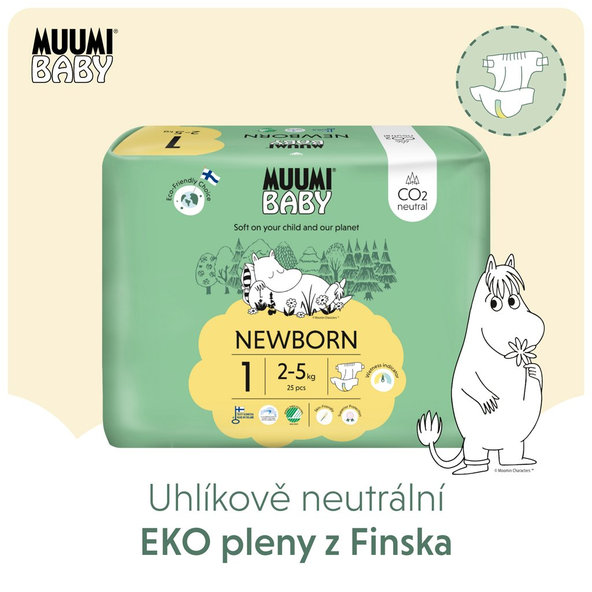 MUUMI Plienky jednorázové 1 Newborn 2-5kg 25ks Baby
