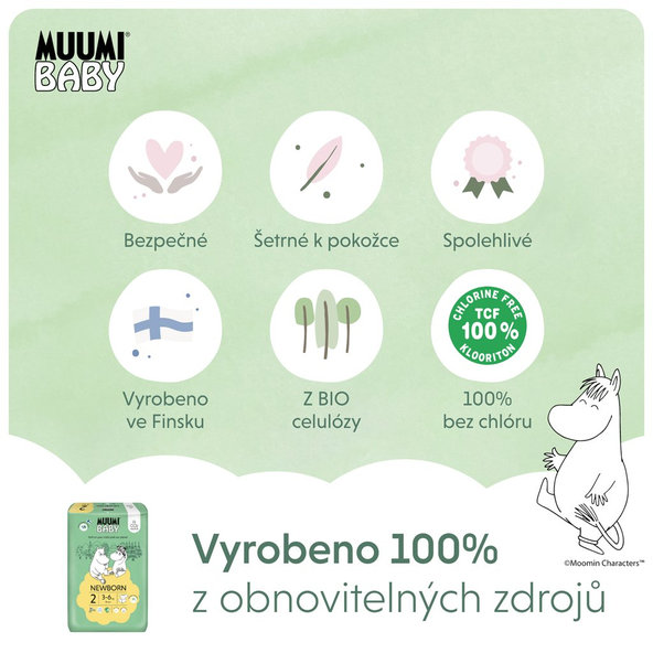 MUUMI Plienky jednorázové 2 Mini 3-6kg 58ks Baby