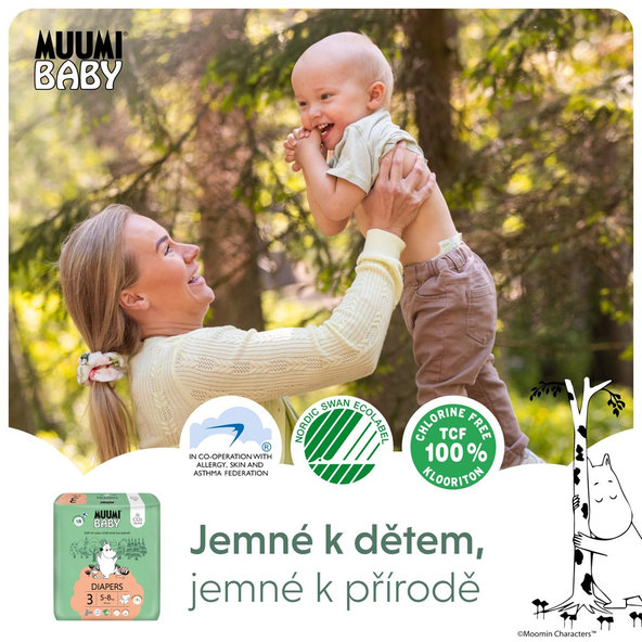 MUUMI Plienky jednorázové 3 Midi 5-8kg 50ks Baby