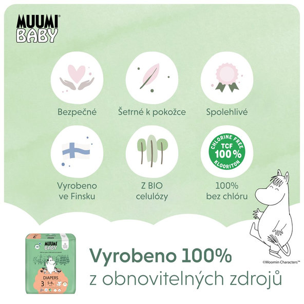 MUUMI Plienky jednorázové 3 Midi 5-8kg 50ks Baby