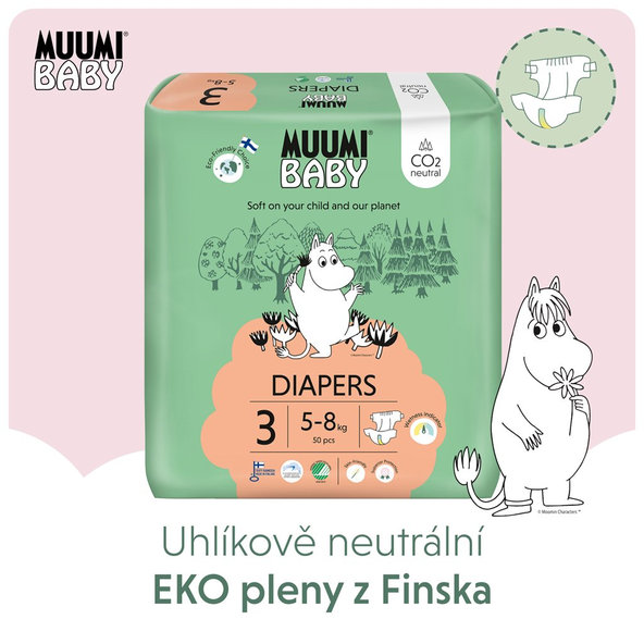 MUUMI Plienky jednorázové 3 Midi 5-8kg 50ks Baby